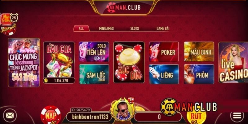 Manclub game bài: Sảnh cược giúp bạn làm giàu nhanh chóng